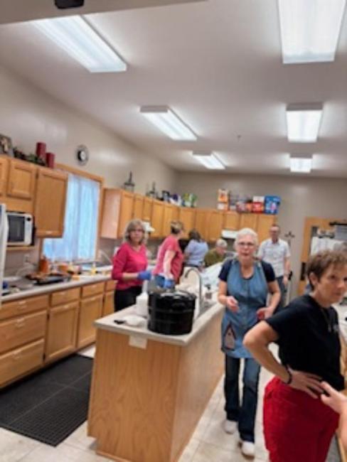 Getting ready for soup supper May 28, 2025